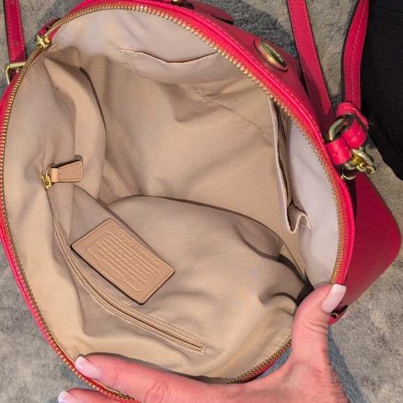 Coach Peyton Cora Red Dome Satchel. EUC - Picture 7 of 9
